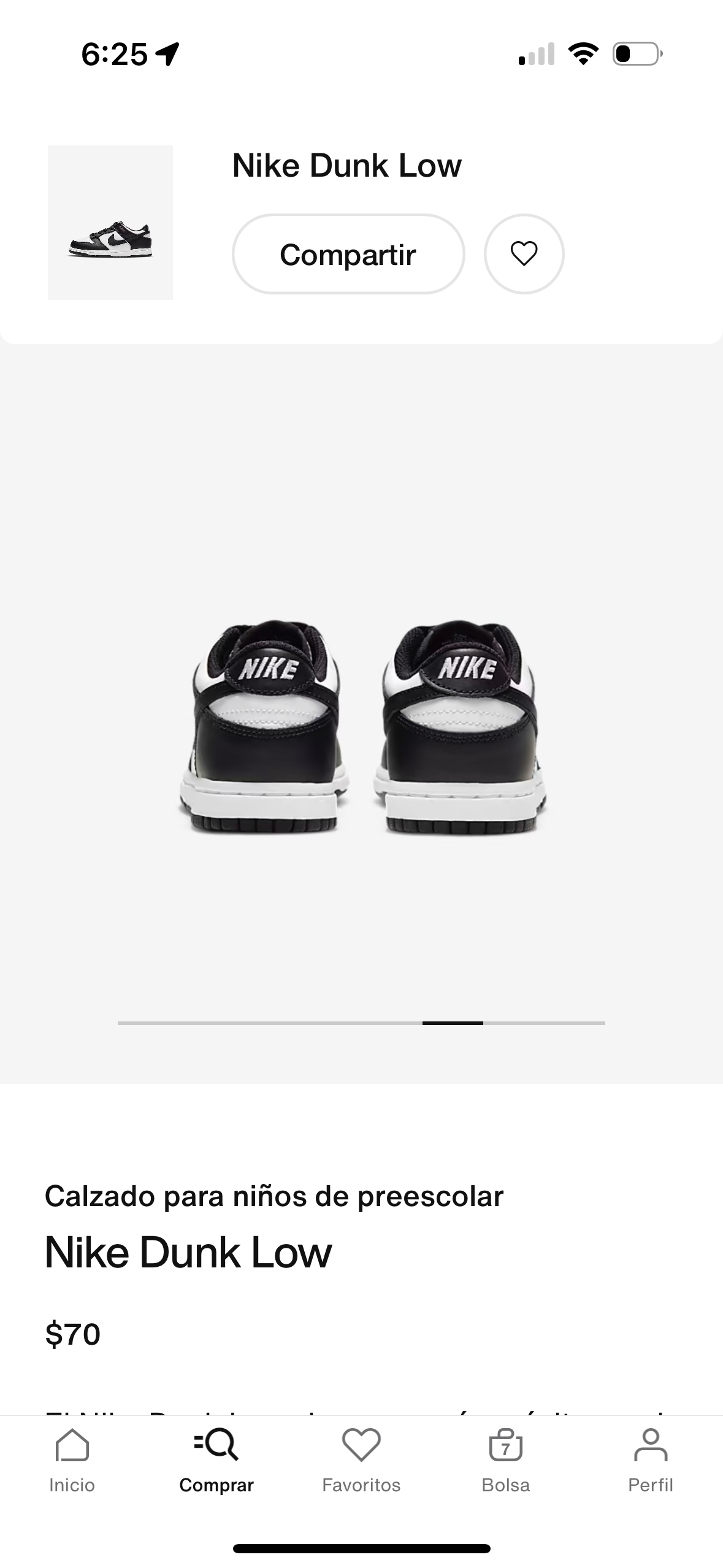 Nike Dunk Low niños preescolar